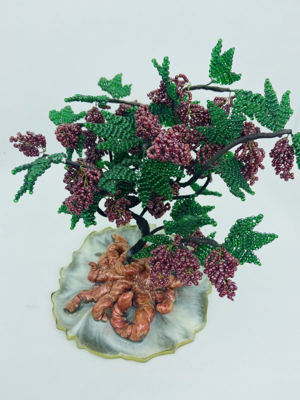 arbre décoratif, arbre en perles de rocailles, arbre idée cadeau, vigne perles