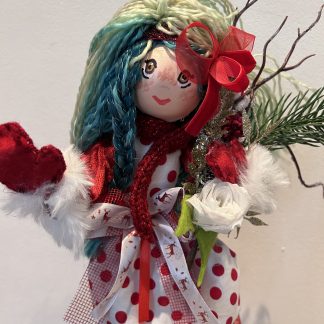 Poupée Sonia, poupée de Noel, poupée fait main, poupée artisanale, fait main, fabrication artisanale, idée cadeau, Noel, cadeau de Noel