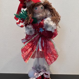 Poupée Rachelle, poupée fait main, poupée diy, idée cadeau, fait main, fabrication artisanale, thème Noel