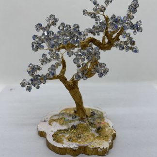 arbre de vie cristal bleuté, arbre de vie, fabrication française, fait main, fabrication artisanale, idée cadeau, idée déco