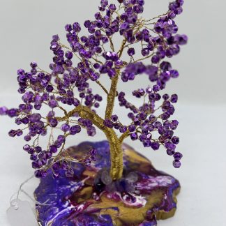 arbre de vie en cristal violet, cristal autrichien, arbre de vie, fabrication française, fabrication artisanale