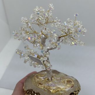 arbre de vie, arbre de vie cristal blanc 1, cristal, fabrication artisanale, fabrication française, fait main, idée cadeau
