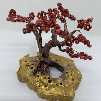 arbre de vie cristal rouge, arbre de vie, cristal autrichien, fabrication artisanale, fabrication française, idée déco