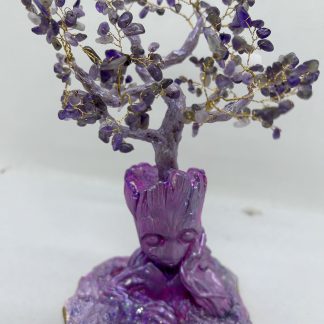 arbre de vie Groot, arbre de vie, arbre en pierres naturelles, améthyste, fabrication artisanale, fabrication française, idée cadeau