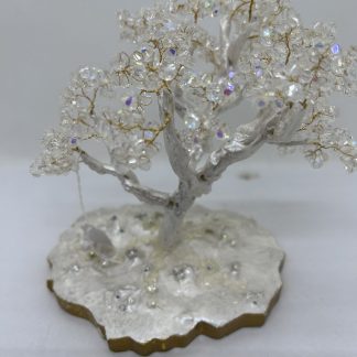 arbre de vie cristal clair, arbre de vie en cristal, arbre de vie,fabrication artisanale, fabrication française, idée cadeau, idée déco