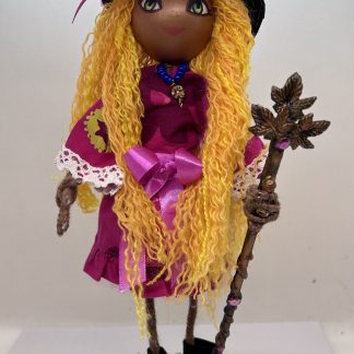 Sorcière cheveux jaunes, sorcières, poupée fait main, fabrication artisanale, fabrication française, idée cadeau