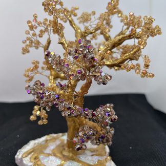Arbre en cristal or, arbre de vie, cristal autrichien, fabrication française, fabrication artisanale, idée cadeau, fait main