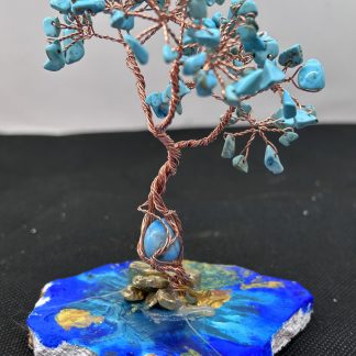 Arbre de vie en Turquoise, arbre de vie, pierres naturelles, arbre de vie en pierres naturelles, fait main, fabrication française