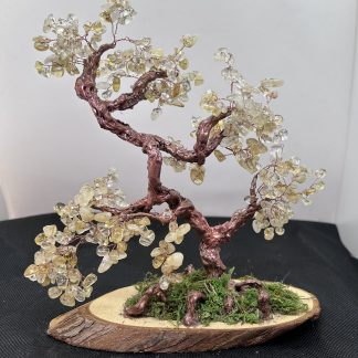 Arbre de vie en Citrine, arbre de vie, fait main, fabrication française, pierres naturelles, citrine, idée décoration, fabrication artisanale