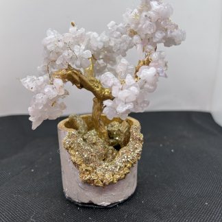 Arbre de vie en quartz rose, pierre naturelle, quartz ros, idée cadeau, fait main, fabrication française, décoration fantaisie