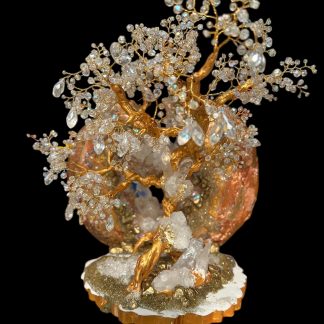 Arbre de vie en cristal, fait main, arbre de vie, décoration fantaisie, cristal autrichien, cristal de roche, fabrication française