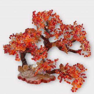 Arbre cristal rouge orange, arbre de vie, cristal autrichien, fait main, fabrication artisanale, tree of life, handmade