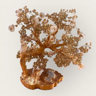 arbre de vie cristal doré, arbre de vie, cristal autrichien, fait main, fabrication artisanale, idée décoration