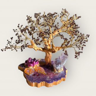 Arbre cristal améthyste, cristal autrichien, arbre de vie, fait main, fabrication artisanale, idée déco, décoration artisanale