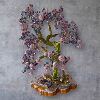 Arbre cristal fleuri, arbre de vie, cristal autrichien, idée déco, idée cadeau, artisanat français, fabrication française,
