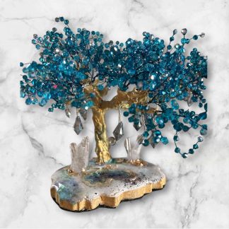 arbre de vie cascade céleste, arbre de vie, cristal autrichien, fait main, fabrication artisanale, idée cadeau
