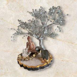 arbre de vie sérénité argentée, arbre de vie, cristal autrichien, fait main, fabrication artisanale, idée décoration, idée cadeau