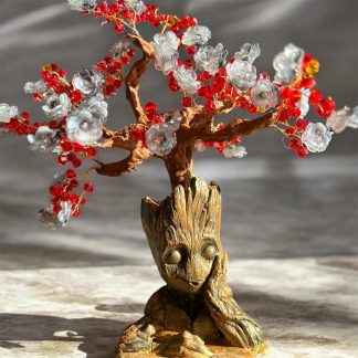 Gardien Ecarlate, arbre de vie, fait main, cristal autrichien, fabrication artisanale française, idée décoration, cadeau, décoration intérieure